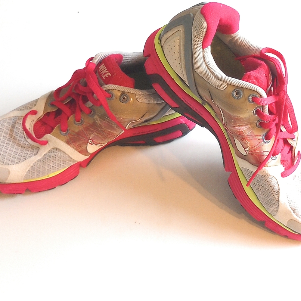 Nike Lunarglide2 407647-002 Women's Multicolored Gray/Pink Running Shoes Size 8